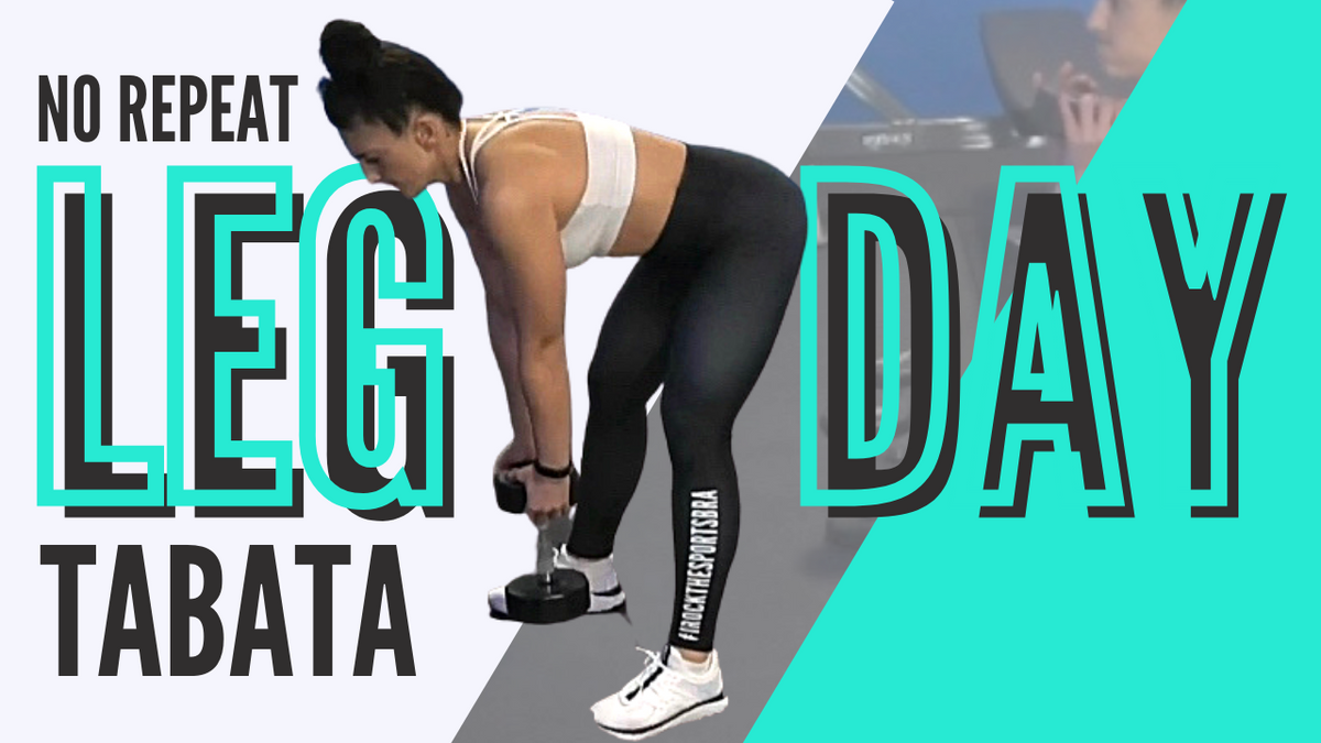 15 Minute LOWER BODY TABATA Workout With DUMBBELLS NO REPEAT Workou Irockthesportsbra